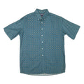 HONOURS Mens Blue Pattern Shirt L Cotton Blend Button Short Sleeve