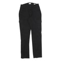 C&A Mens Cotton Blend Black Slim Cargo Trousers W30 L32 Smart Casual Zip Closure