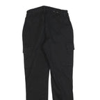 C&A Mens Cotton Blend Black Slim Cargo Trousers W30 L32 Smart Casual Zip Closure