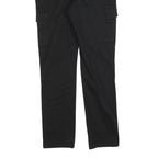 C&A Mens Cotton Blend Black Slim Cargo Trousers W30 L32 Smart Casual Zip Closure