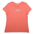 CALVIN KLEIN JEANS Womens Coral T-Shirt XL Short Sleeve Crew Neck Logo Print