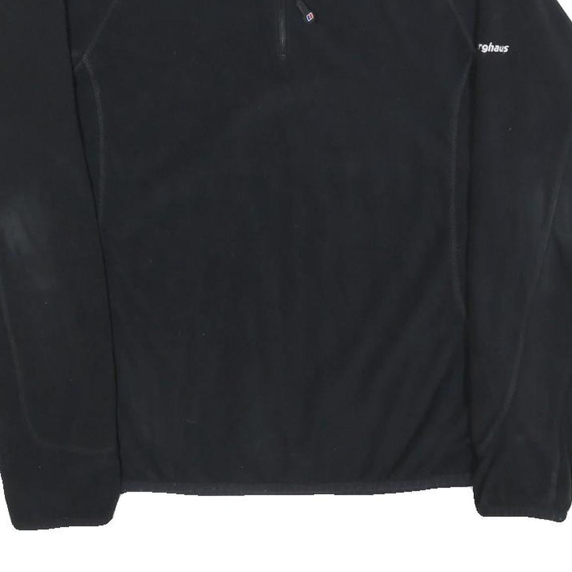 BERGHAUS Womens Black Plain Polyester Jumper 1/4 Zip Regular UK 14 Outdoor