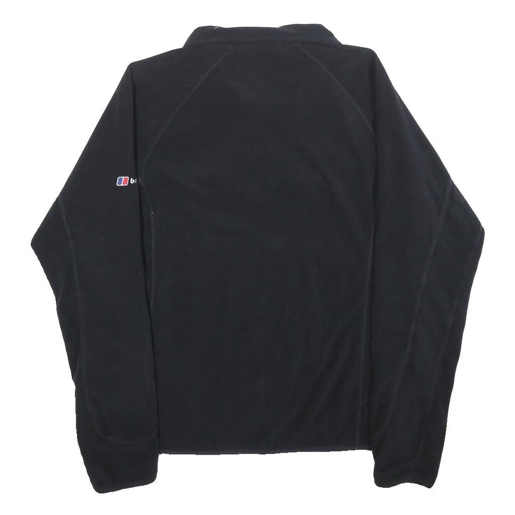 BERGHAUS Womens Black Plain Polyester Jumper 1/4 Zip Regular UK 14 Outdoor