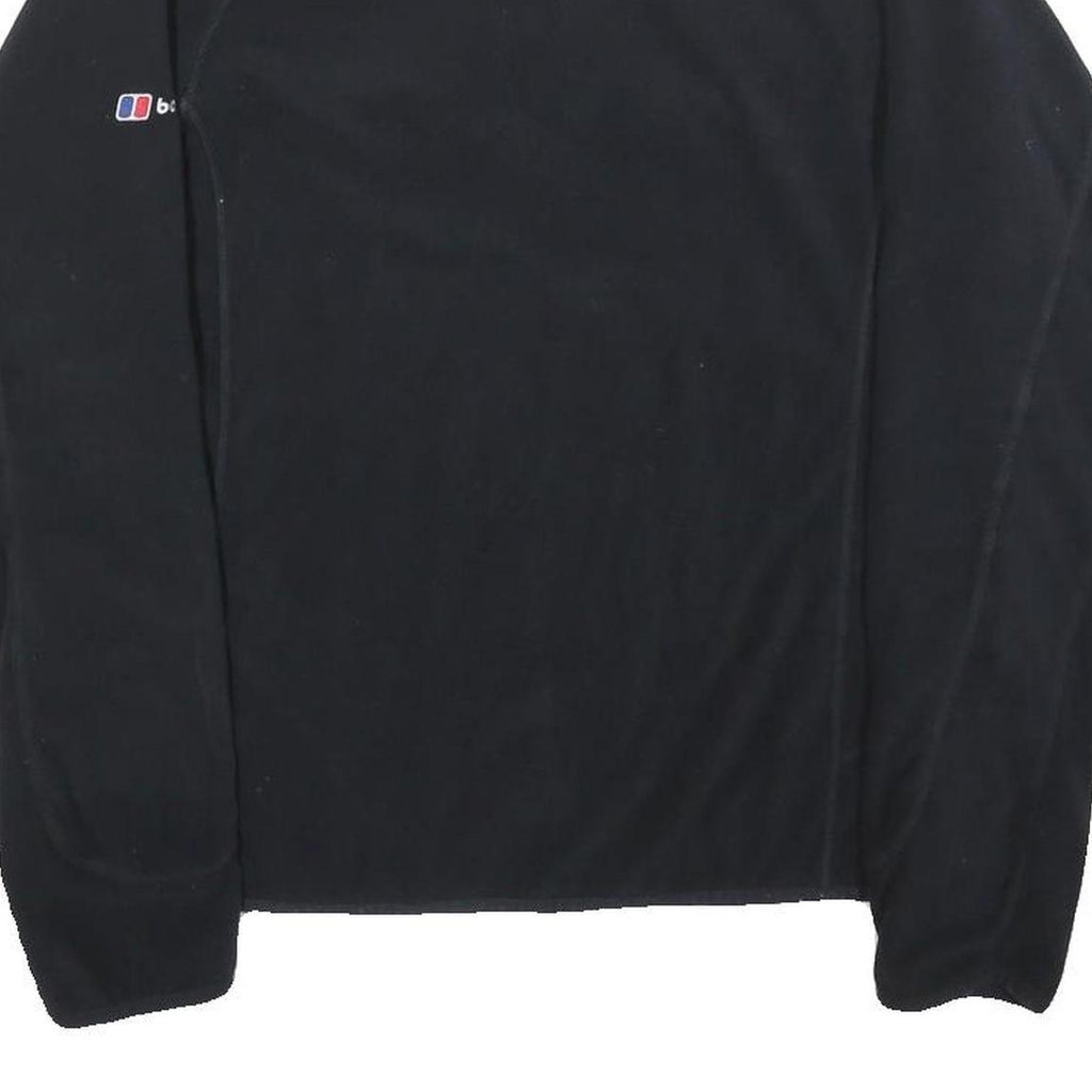 BERGHAUS Womens Black Plain Polyester Jumper 1/4 Zip Regular UK 14 Outdoor