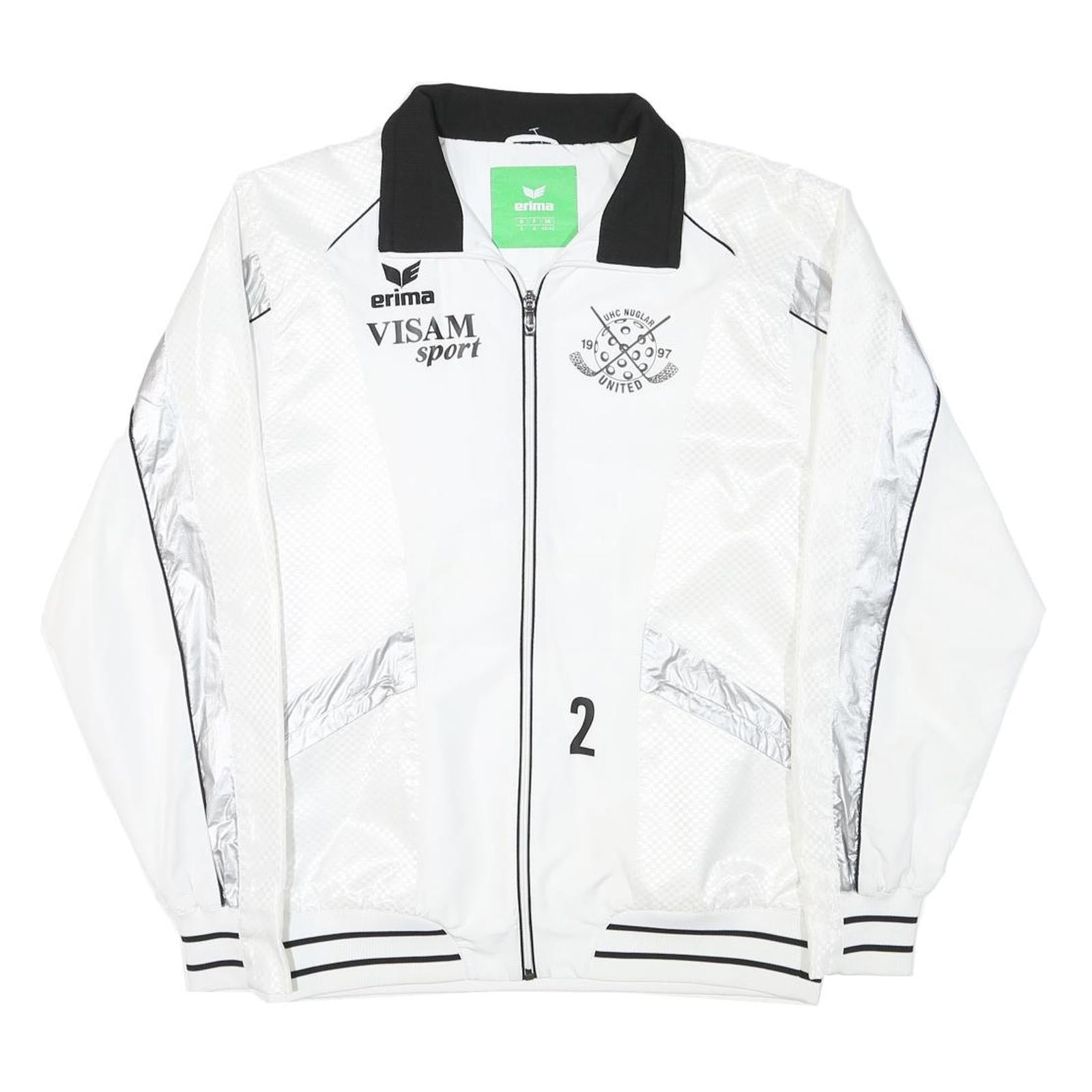 ERIMA Mens White & Silver UHC Nuglar United Jacket M Polyester Blend Zip