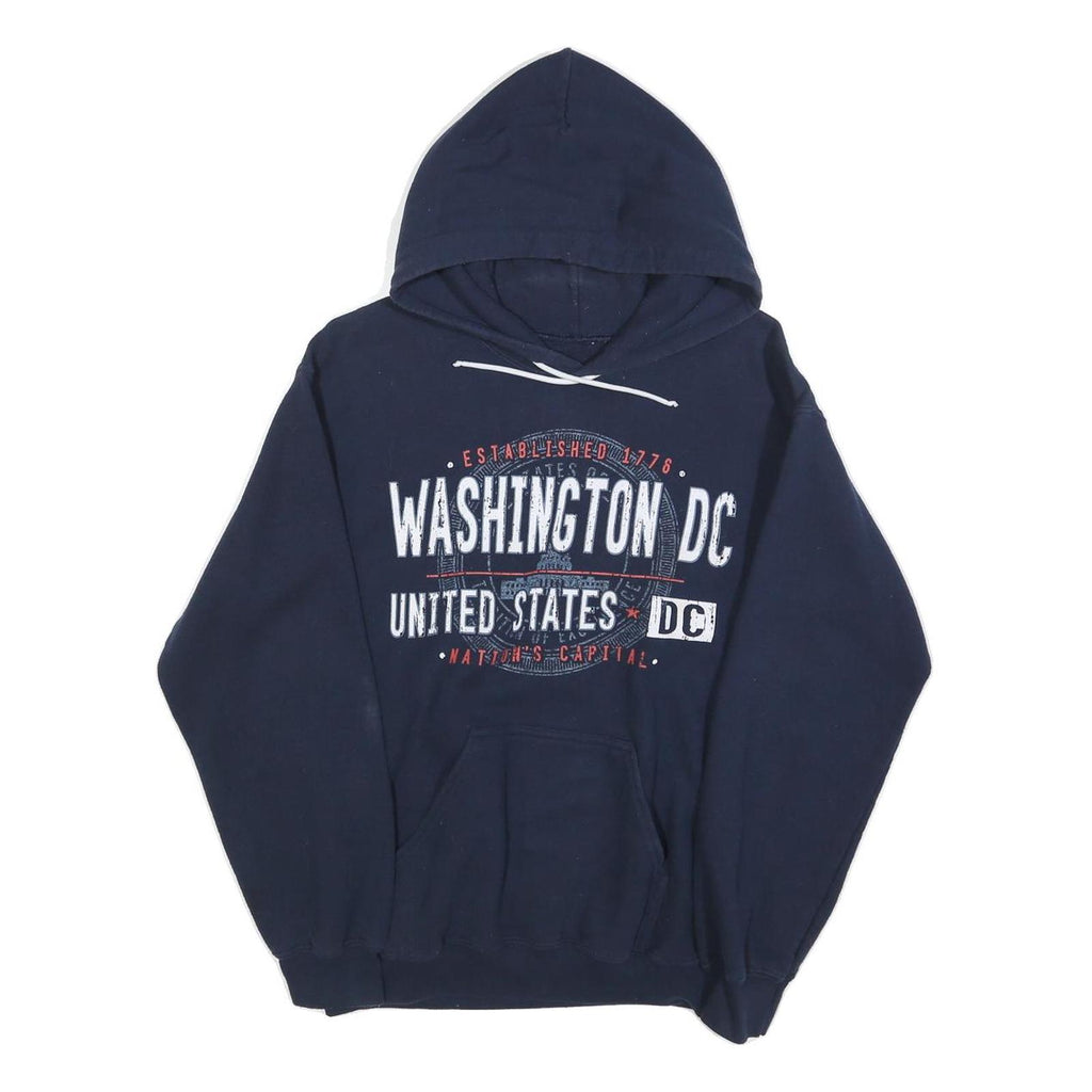 Mens Navy Blue Washington DC Printed Pullover Hoodie M Casual Sweatshirt