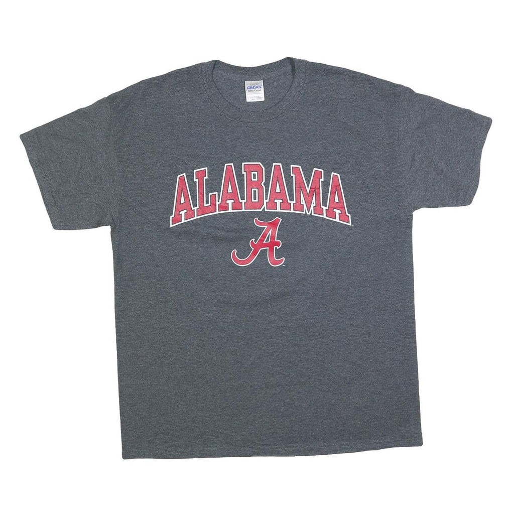 GILDAN Mens Grey Alabama Graphic T-Shirt L Short Sleeve Crew Neck Casual