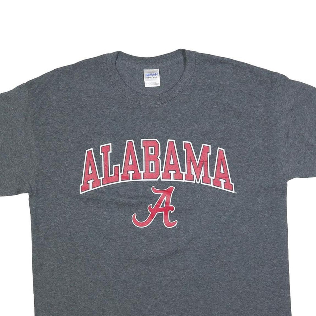 GILDAN Mens Grey Alabama Graphic T-Shirt L Short Sleeve Crew Neck Casual