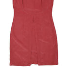 Womens Red Sleeveless Shift Dress Polyester Blend Size S Elegant Simple