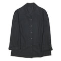 Womens Black Classic Jacket M Button Closure Plain Regular Fit Long Sleeve