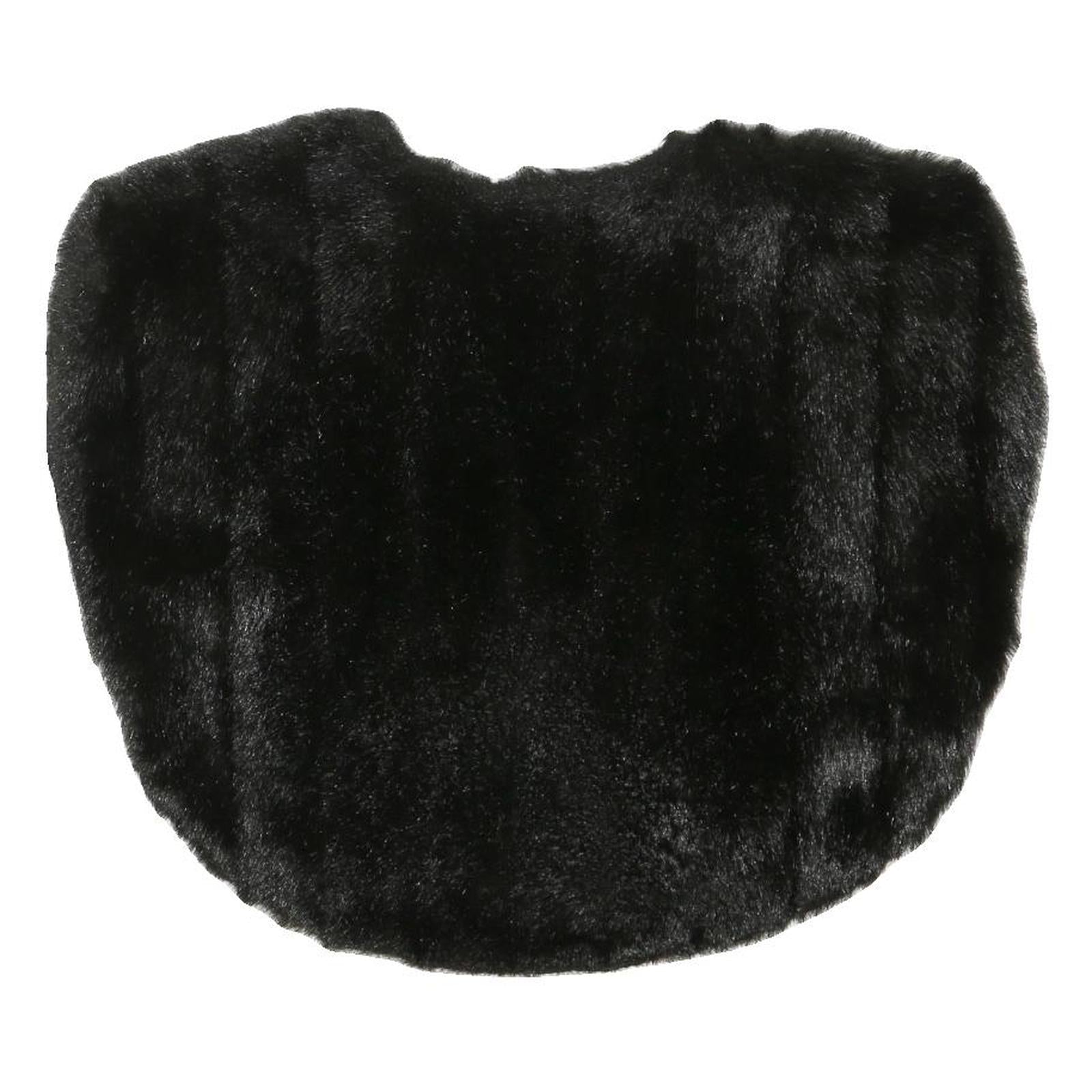 COOL FACE Womens Black Faux Fur Cropped Jacket M Polyester Blend Soft Texture