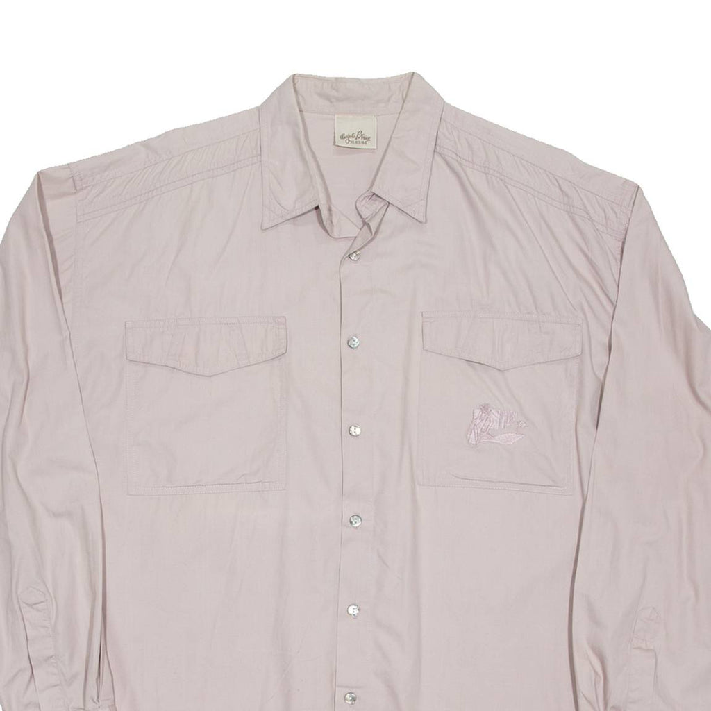 Mens Plain Shirt Purple Long Sleeve XL