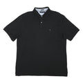 TOMMY HILFIGER Mens Black Short Sleeve Plain 2XL Polo Shirt Cotton Blend