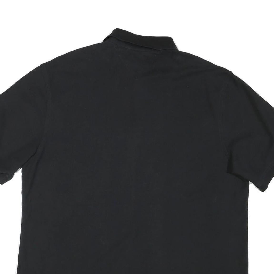 TOMMY HILFIGER Mens Black Short Sleeve Plain 2XL Polo Shirt Cotton Blend