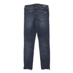 TOMMY JEANS Womens Slim Blue Skinny Denim Medium Wash W26 L27 Distressed Hem Zip