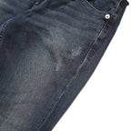 TOMMY JEANS Womens Slim Blue Skinny Denim Medium Wash W26 L27 Distressed Hem Zip