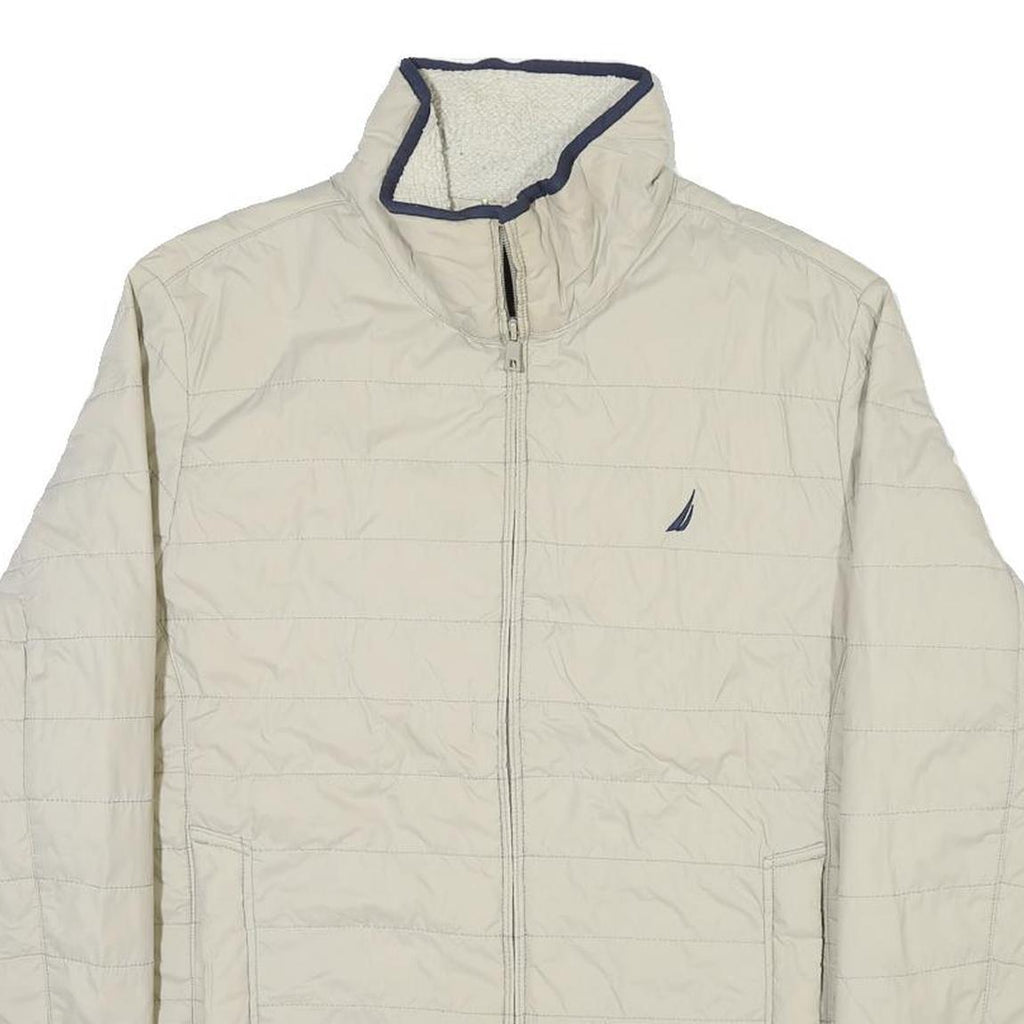 NAUTICA Mens Beige Jacket S Polyester Blend Plain Zip Casual Lightweight