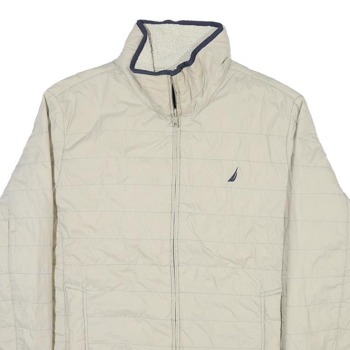 NAUTICA Mens Beige Jacket S Polyester Blend Plain Zip Casual Lightweight