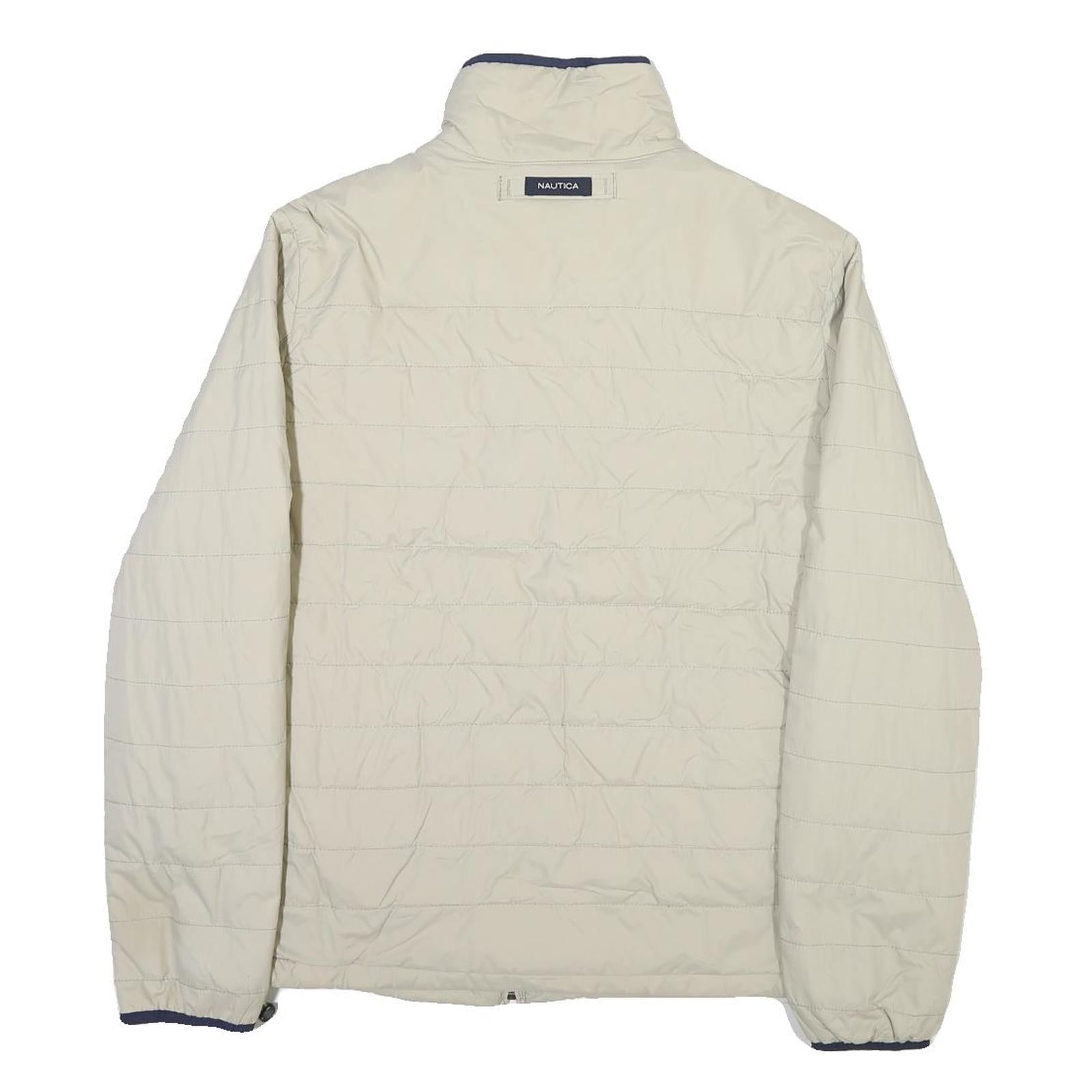 NAUTICA Mens Beige Jacket S Polyester Blend Plain Zip Casual Lightweight