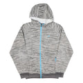 NIKE Mens Grey Blue Printed Jacket L Polyester Blend Zip Hooded Regular Fit