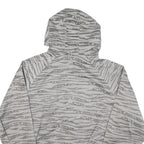 NIKE Mens Grey Blue Printed Jacket L Polyester Blend Zip Hooded Regular Fit