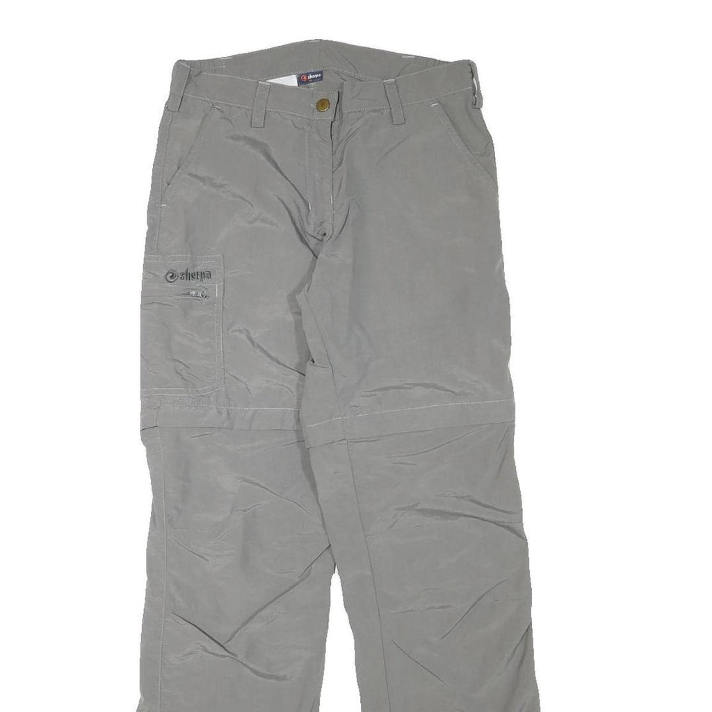 SHERPA Womens Regular Grey Polyester Blend Zip Trousers W28 L32 Outdoor Trekking