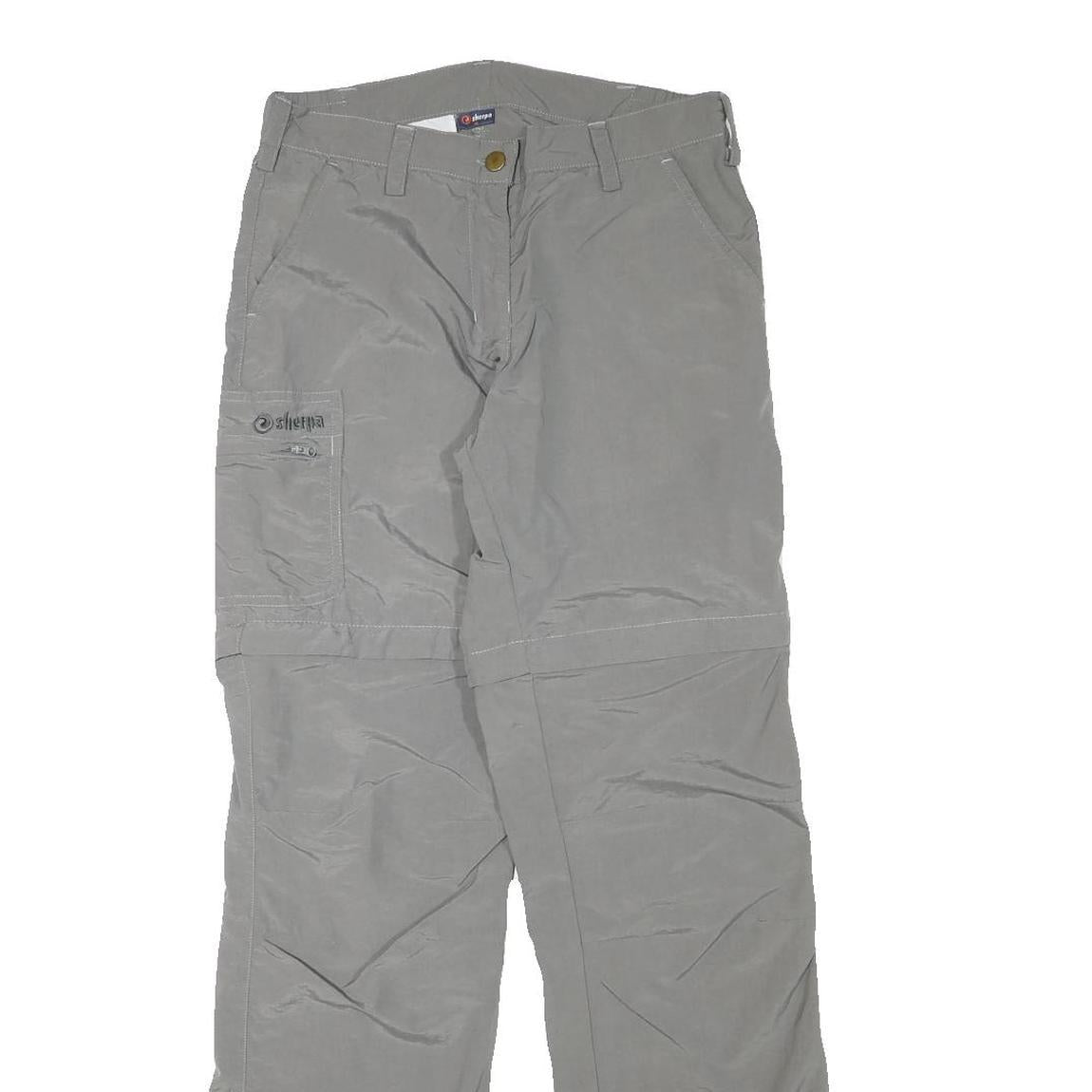 SHERPA Womens Regular Grey Polyester Blend Zip Trousers W28 L32 Outdoor Trekking