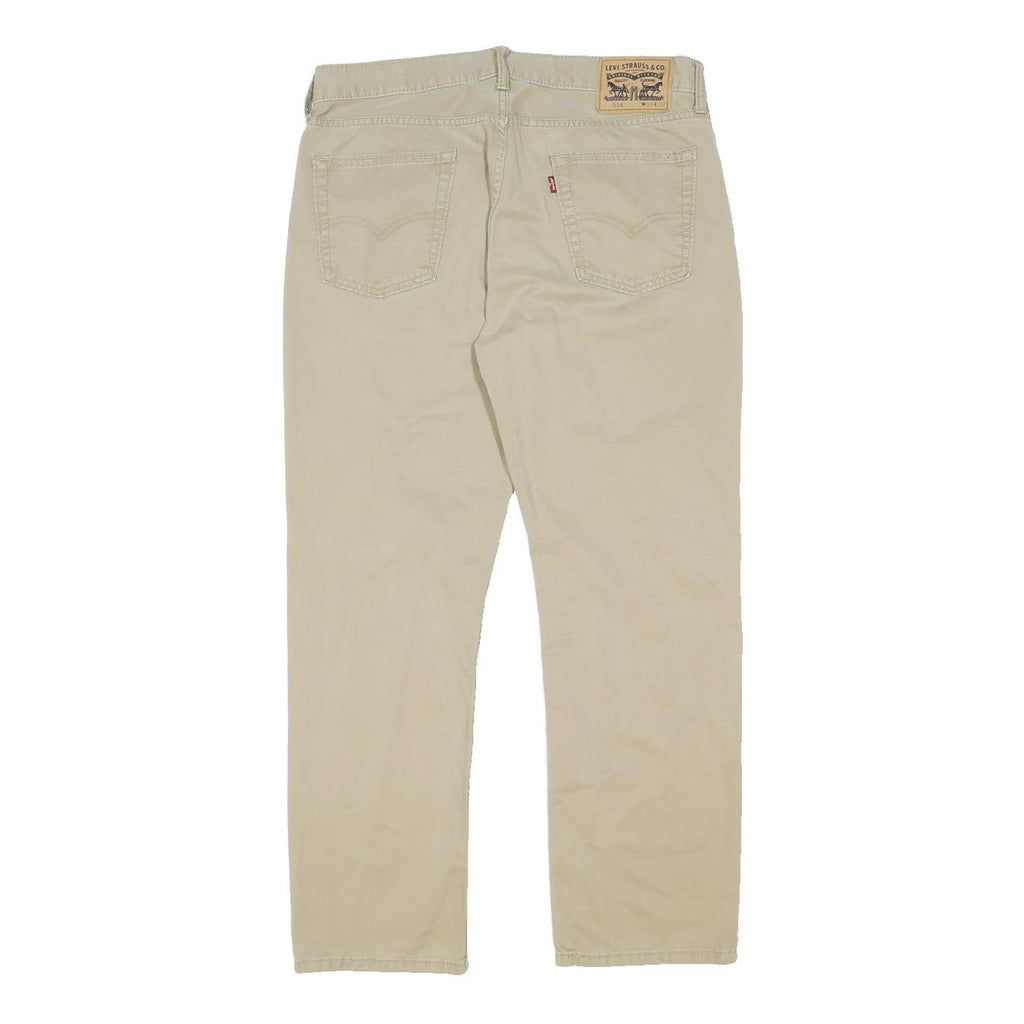 LEVI'S Mens Cotton Beige Regular Straight Trousers W34 L30 Classic Zip Pocket