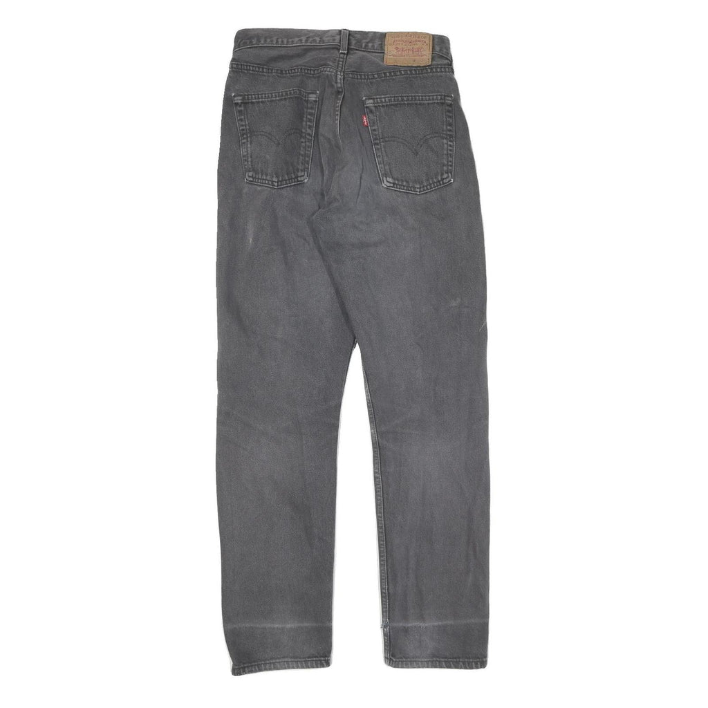 LEVI'S Mens Black Regular Fit Straight Denim Jeans W30 L32 Classic Style Zip