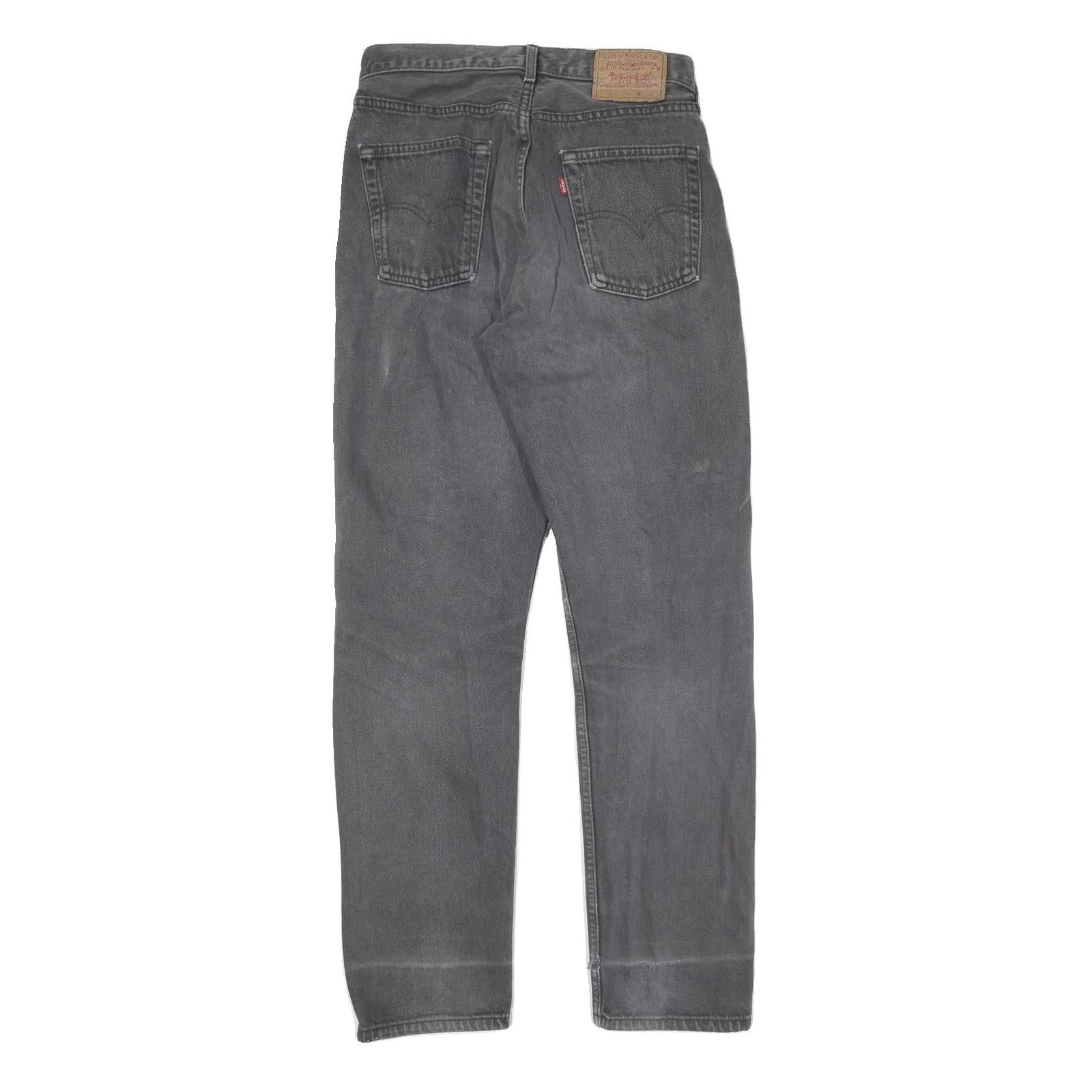 LEVI'S Mens Black Regular Fit Straight Denim Jeans W30 L32 Classic Style Zip