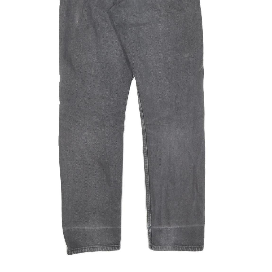 LEVI'S Mens Black Regular Fit Straight Denim Jeans W30 L32 Classic Style Zip