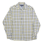 TOMMY HILFIGER Mens Yellow & Navy Check Shirt M Classic Cotton Long Sleeve