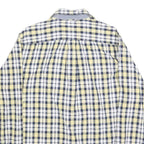 TOMMY HILFIGER Mens Yellow & Navy Check Shirt M Classic Cotton Long Sleeve