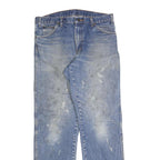 DICKIES Mens Blue Regular Straight Denim Light W34 L34 Zip Cotton Blend Jeans