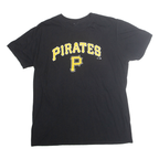 FANATICS Mens Black Pirates Graphic T-Shirt M Short Sleeve Crew Neck Cotton