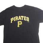 FANATICS Mens Black Pirates Graphic T-Shirt M Short Sleeve Crew Neck Cotton