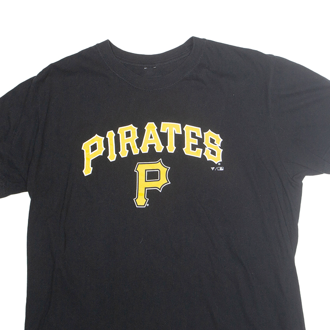 FANATICS Mens Black Pirates Graphic T-Shirt M Short Sleeve Crew Neck Cotton