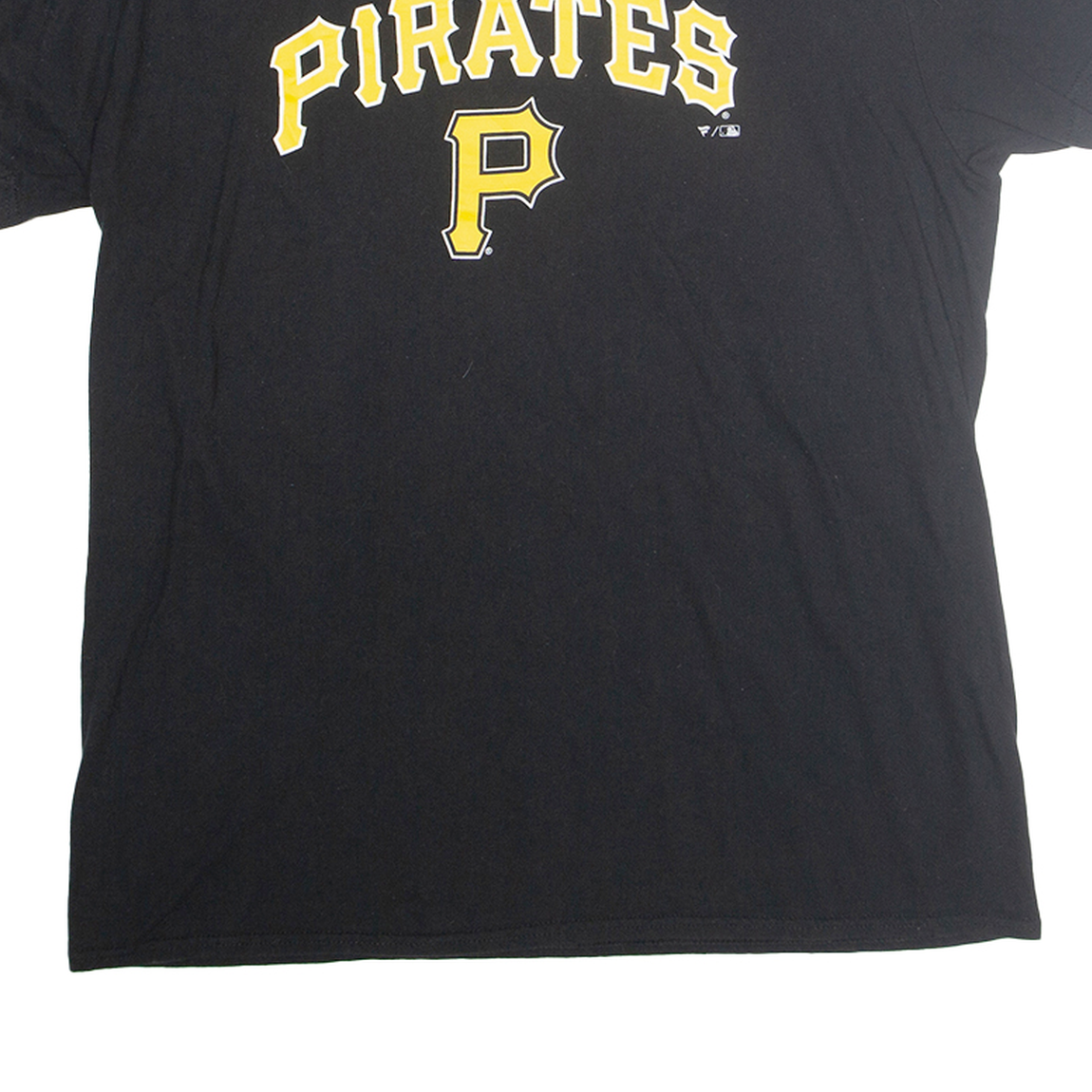 FANATICS Mens Black Pirates Graphic T-Shirt M Short Sleeve Crew Neck Cotton