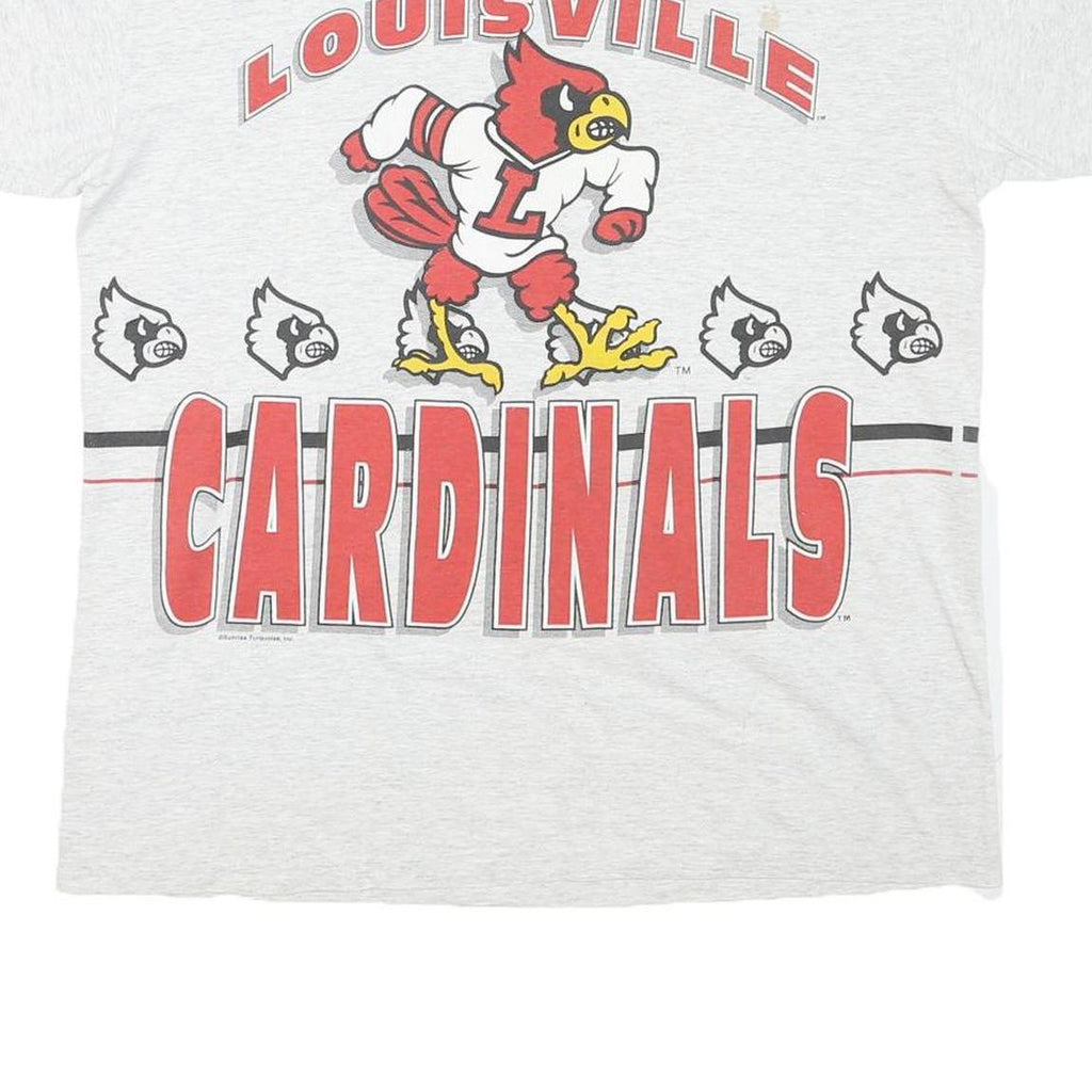CENTER CUT Mens Grey Louisville Cardinals Graphic T-Shirt XL Short Sleeve Crew