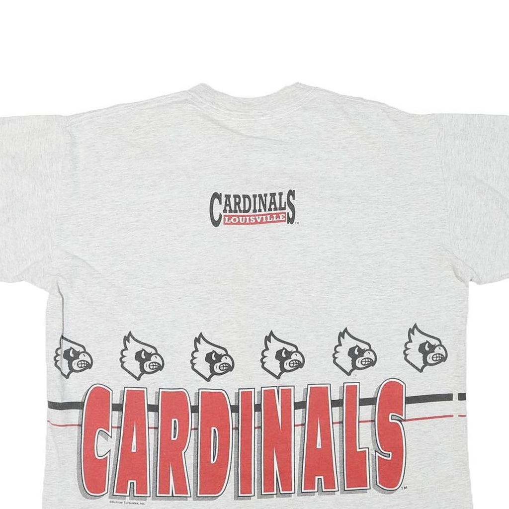 CENTER CUT Mens Grey Louisville Cardinals Graphic T-Shirt XL Short Sleeve Crew