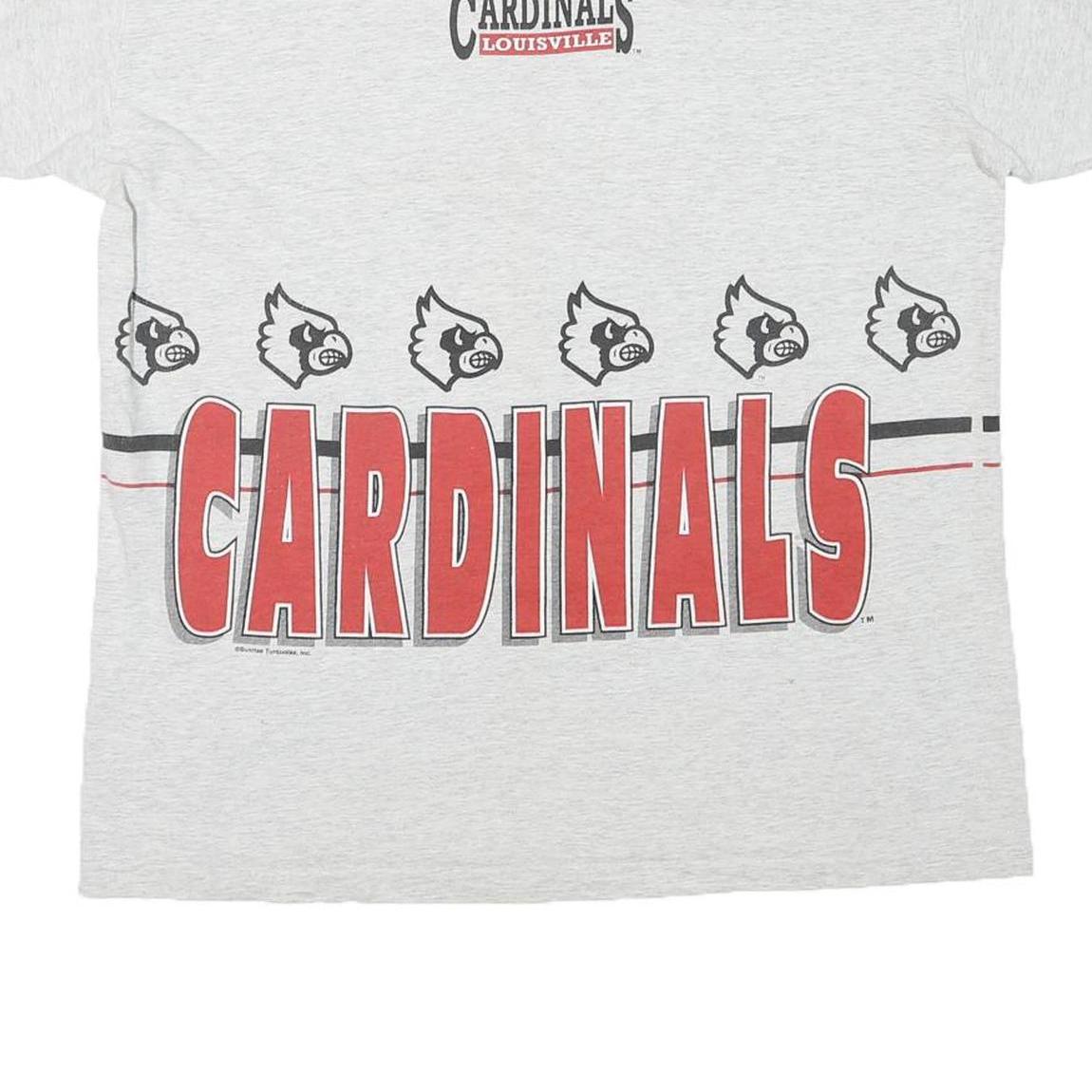 CENTER CUT Mens Grey Louisville Cardinals Graphic T-Shirt XL Short Sleeve Crew
