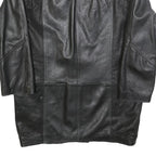 Womens Black Leather Button Jacket S Plain Classic Stylish Soft