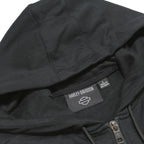 HARLEY DAVIDSON Womens Black Hoodie S Cotton Blend Full Zip Logo Sweatshirt