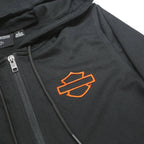 HARLEY DAVIDSON Womens Black Hoodie S Cotton Blend Full Zip Logo Sweatshirt