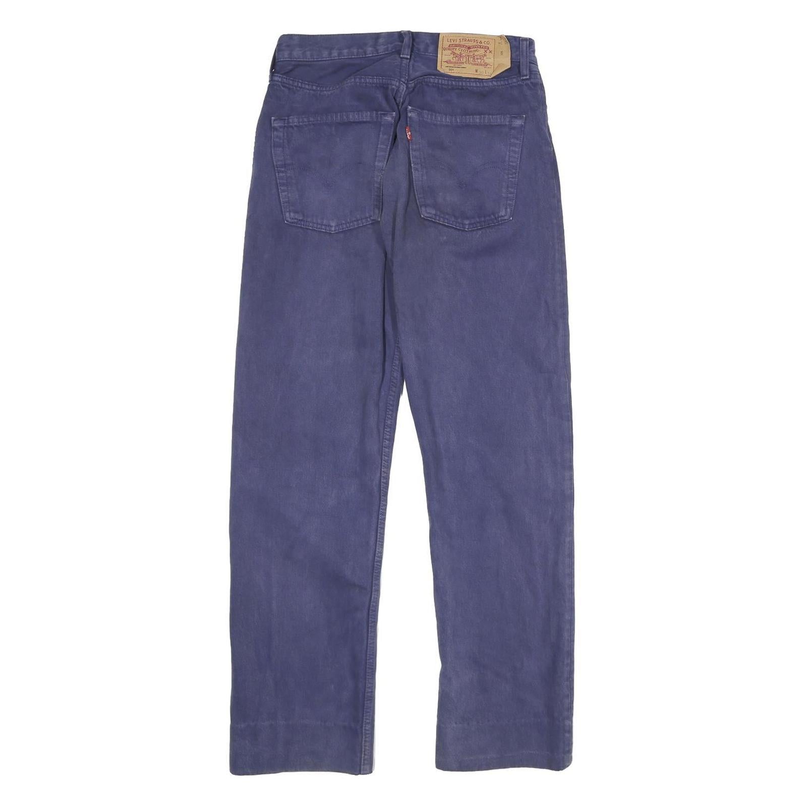 LEVI'S 501 Mens Blue Regular Straight Denim W26 L29 Classic Button Fly Jeans