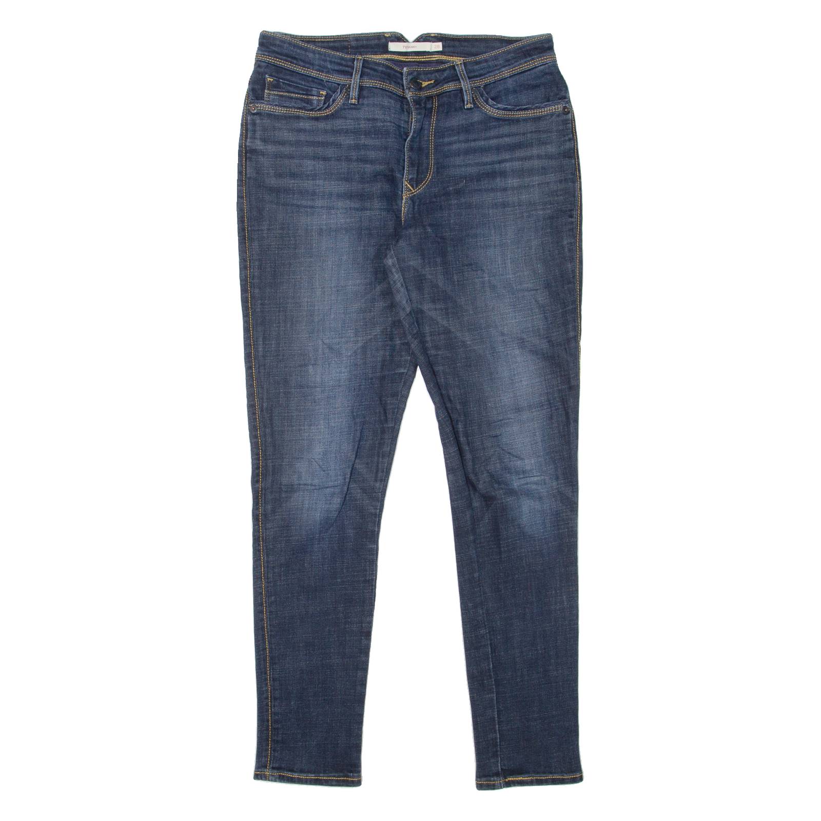 LEVI'S 711 Womens Jeans Blue Slim Skinny Stone Wash W28 L30