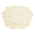 PETERBOROUGH ROW Womens Patterned Jumper Beige Geometric Tight Knit L
