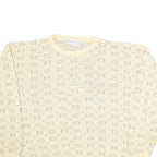 PETERBOROUGH ROW Womens Patterned Jumper Beige Geometric Tight Knit L