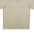 DICKIES Mens Beige Cotton Short Sleeve Shirt L Button Pocket Workwear