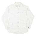 LEE Womens White Cotton Blend Button Jacket M Plain Casual Classic Workwear